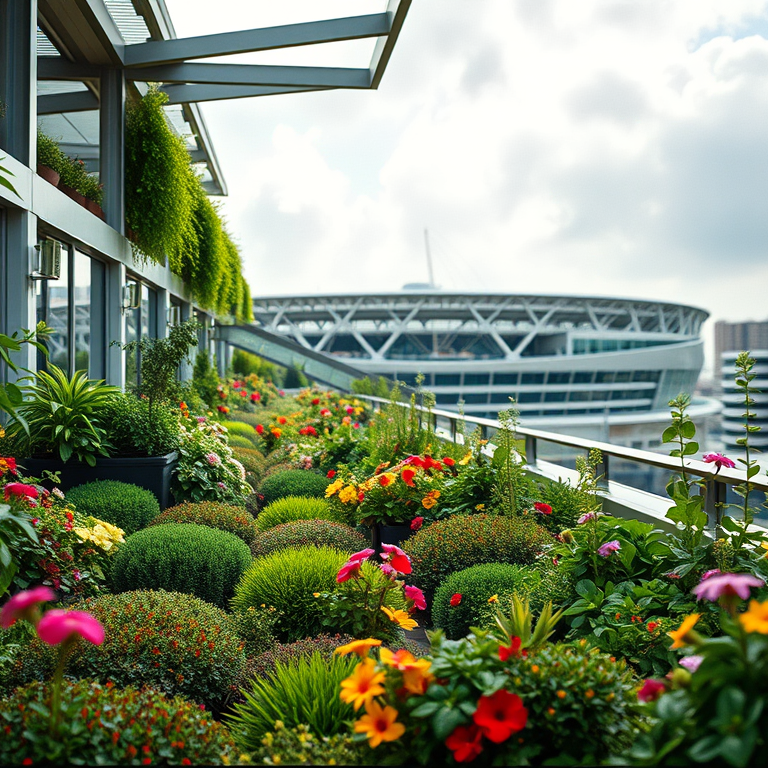 Picture of rooftop garden overlooking Wembley