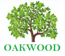 Oakwood Grounds Company logo, (pictured: tree with the text Oakwood below)